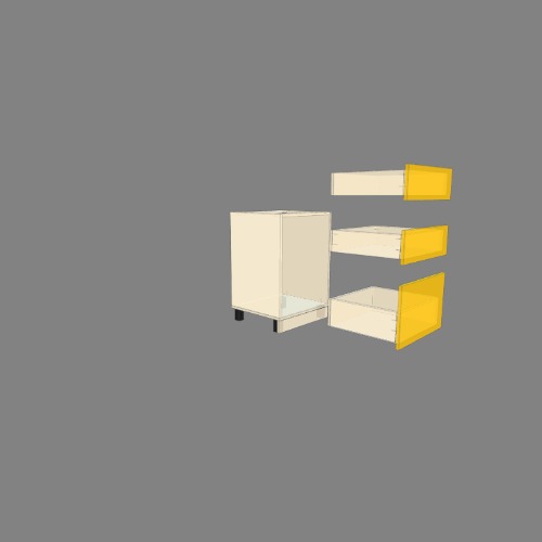 600x300x18mm 3çekmece