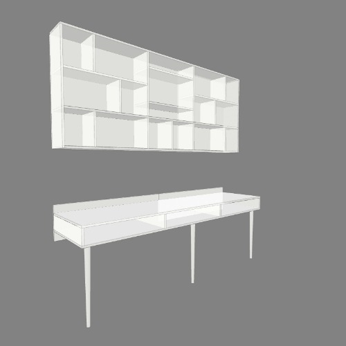 bàn học và tủ sách