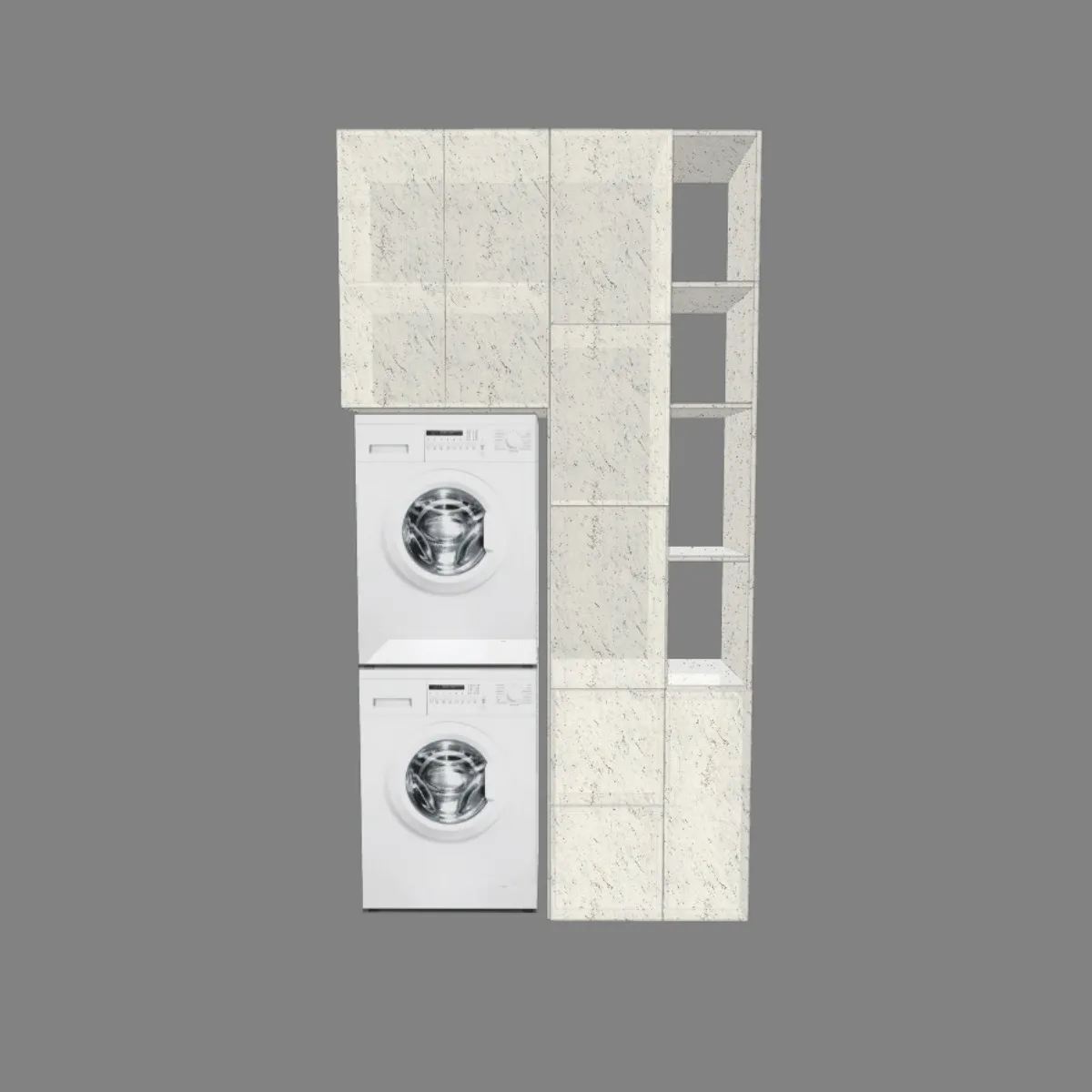 Bauplan Praxisschrank mit Maßen für Waschküchen Organisation und DIY Möbelbau