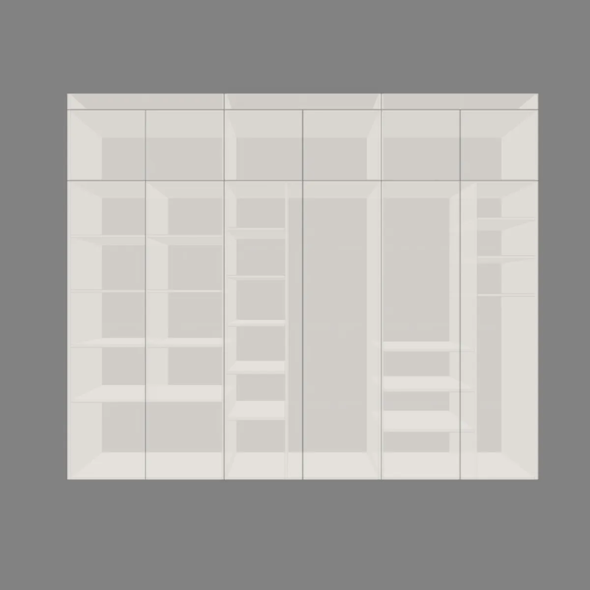 Projeto de armário embutido moderno e planta de closet com medidas para faça você mesmo