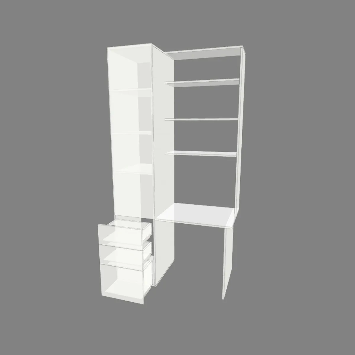 Projeto de mesa em L com penál para home office, medidas e planta faça você mesmo