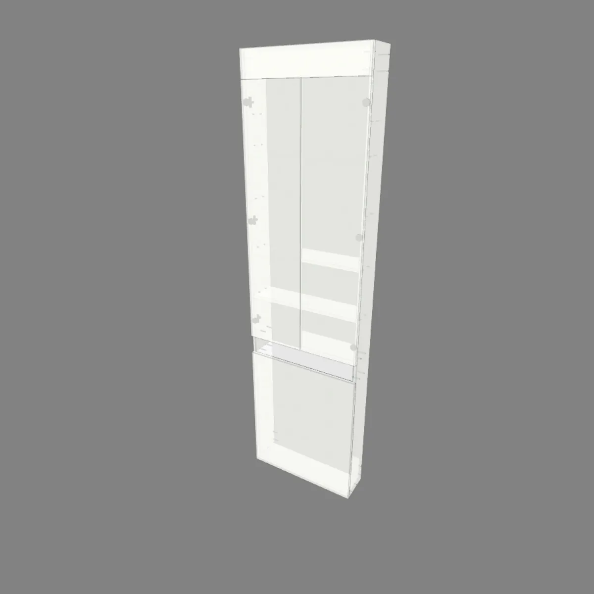 Tall bathroom cabinet blueprint with dimensions and W1000_9 matte finish for DIY assembly