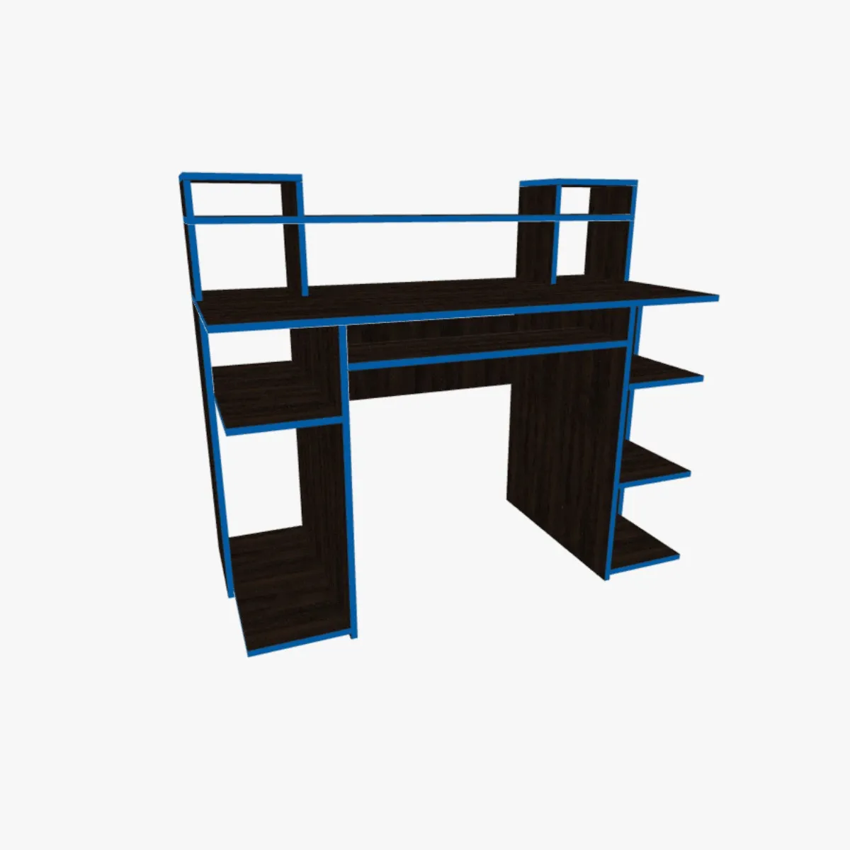 Plan bureau design moderne avec étagères, dimensions et guide montage fait maison