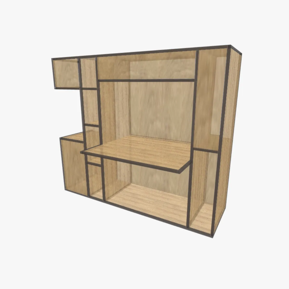 Planos de escritorio moderno con almacenamiento y diseño modular para home office