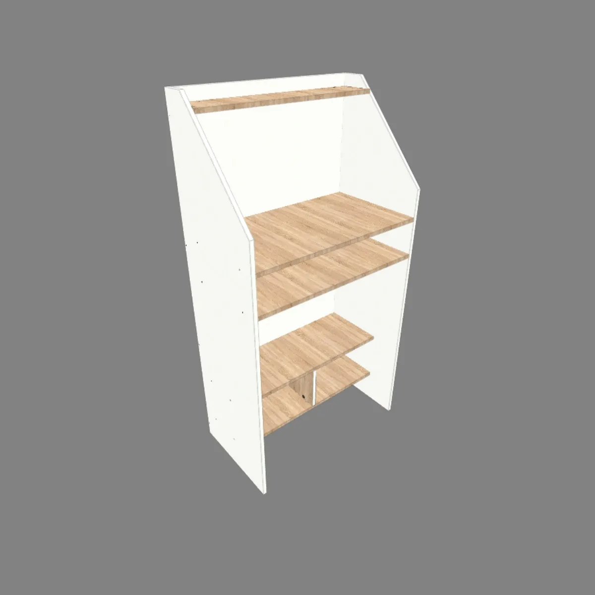 Planos de estantería moderna CM2 con medidas y diseño abierto para libros