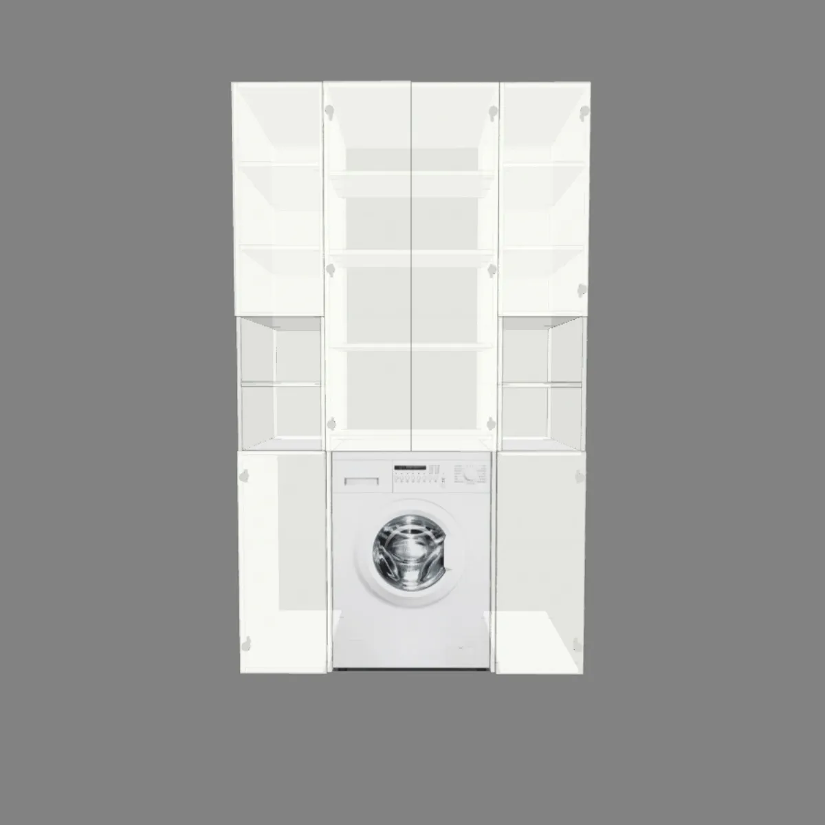Bauplan Waschmaschinenschrank mit Maßen und Materialliste H1334_9