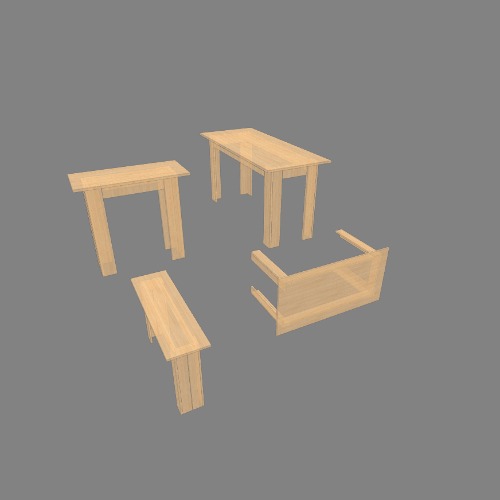 Чертеж стола с разных ракурсов