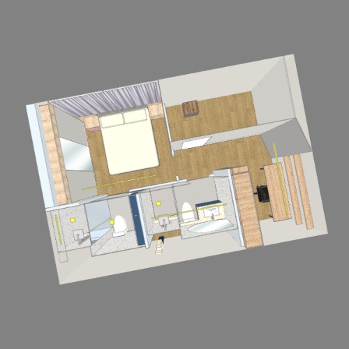 Quarto e banheiros