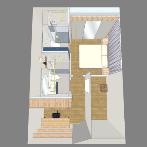Quarto e banheiros