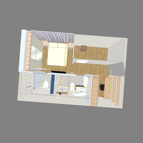 Quarto e banheiros