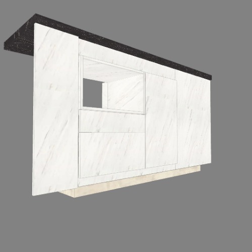 Cozinha, movel interno com pedra de 180