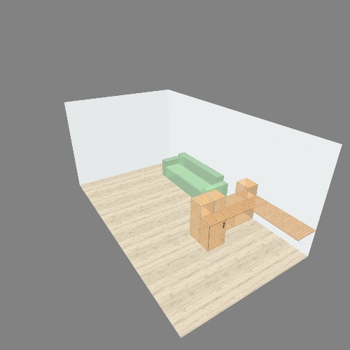 Custom library with desk in living room