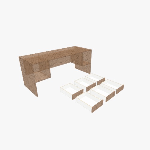 Desk with 6 drawers