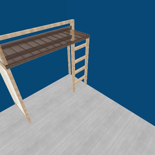 Детская кроватка 2-ой ярус Бесплатные 3D-проекты мебели и чертежи от сообщества Flatma