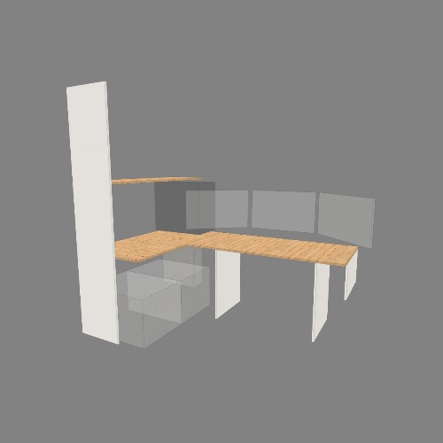 escritorio con mesa elevable