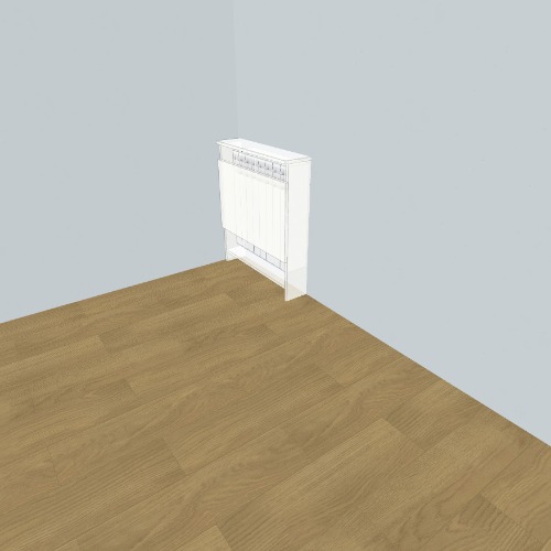 Escritorio plegable cubre-radiador Proyek dan denah furnitur 3D gratis dari Komunitas Flatma