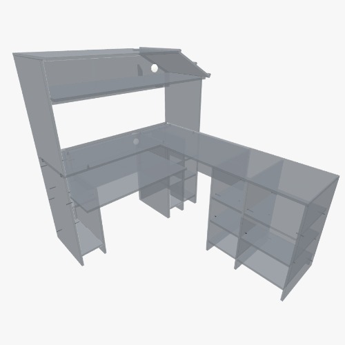Escritorio Tipo_05 (PC+Ntbk+Rc505+Imp+Gato) Free 3D furniture designs and blueprints from Flatma Community