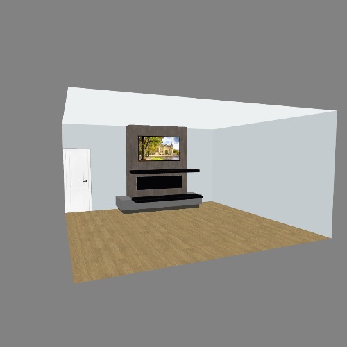 Fireplace/media wall Бесплатные 3D-проекты мебели и чертежи от сообщества Flatma