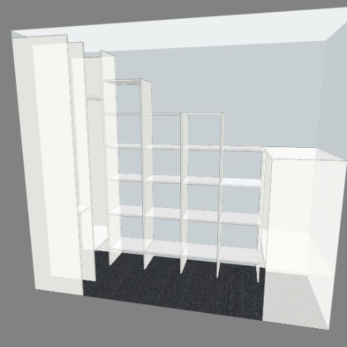 гардероб на мансардном этаже Бесплатные 3D-проекты мебели и чертежи от сообщества Flatma