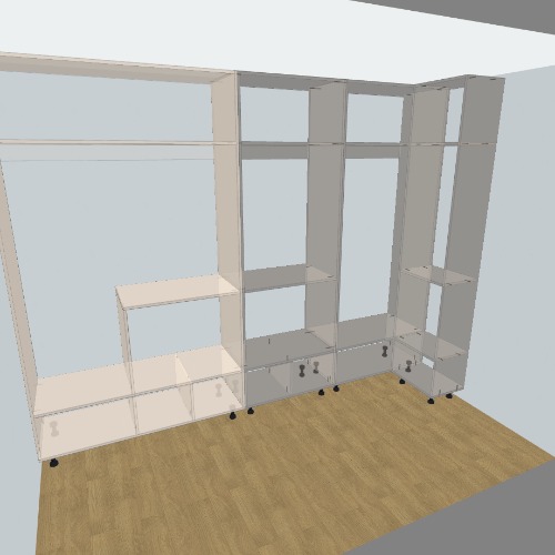 Гардеробная под штору (без дверей)