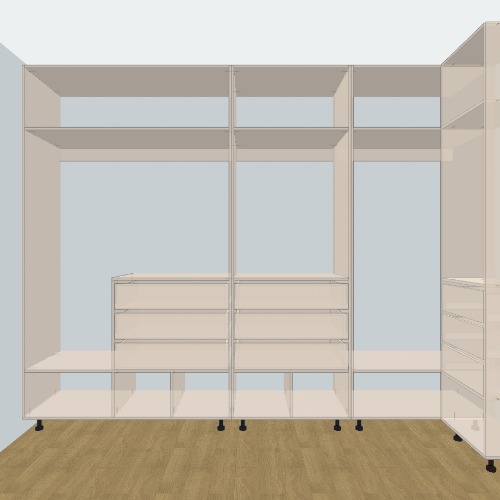 Гардеробная под штору (без дверей)