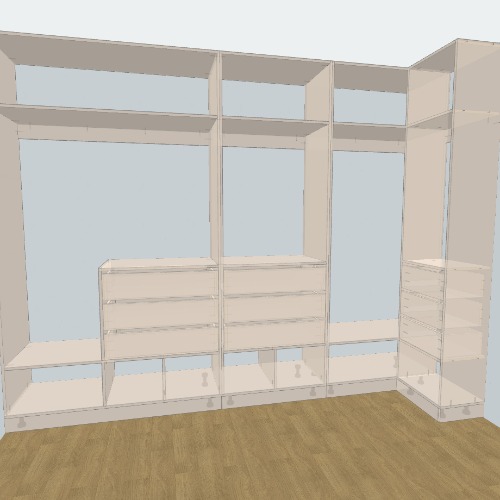 Гардеробная под штору (без дверей)