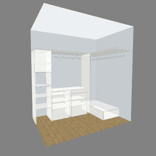 Гардеробная с ящиками