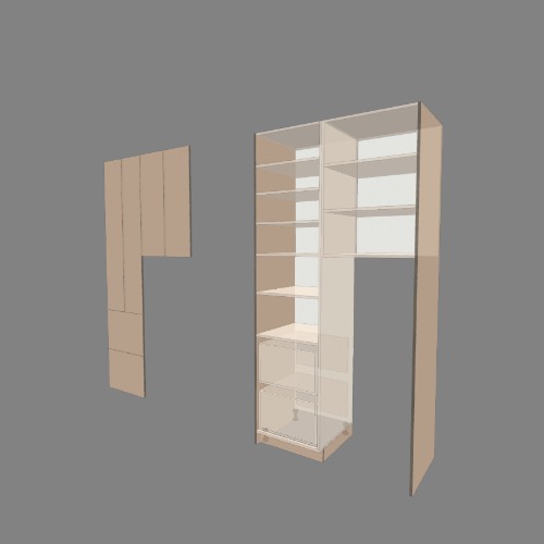 Гульнара шкаф с нишей для морозильника 2