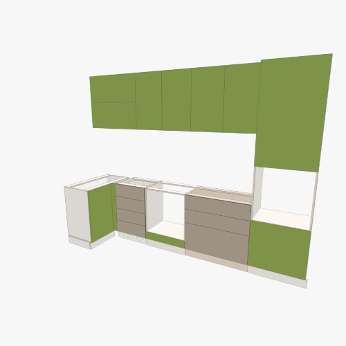 Кухня №4 Proyectos y planos de muebles 3D gratuitos de la Comunidad Flatma