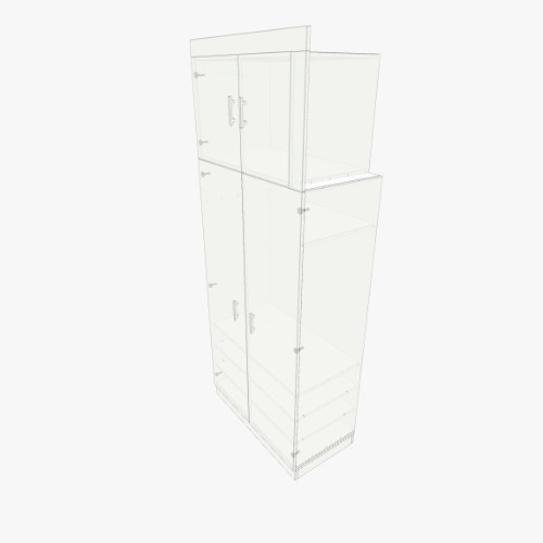 Шкаф в прихожей с отступом под трубу с права