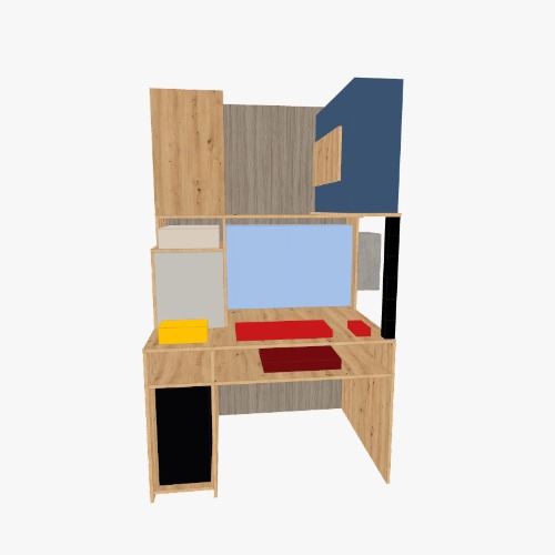 Компьютерный стол Dự án và bản vẽ nội thất 3D miễn phí từ Cộng đồng Flatma