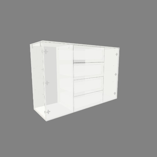 Комод с 2 створками и с 4 ящиками 1400х450х930