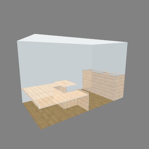 Low cost cama + comedor + cocina