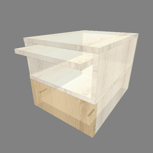 Mesa de luz flotante (cajonera y desayunador)