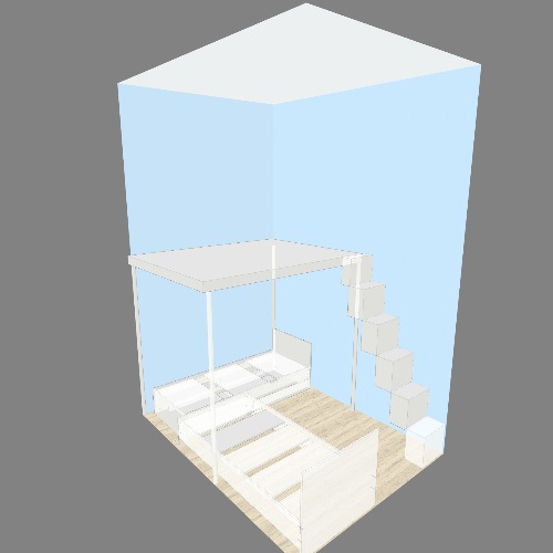 Микро-спальня Free 3D furniture designs and blueprints from Flatma Community