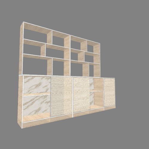 gabinete con biblioteca