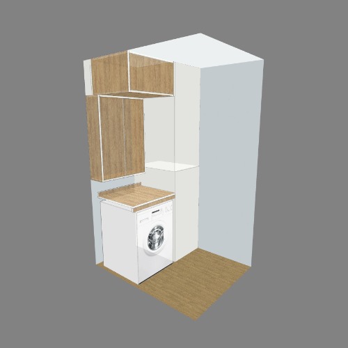 Mueble lavanderia con baul
