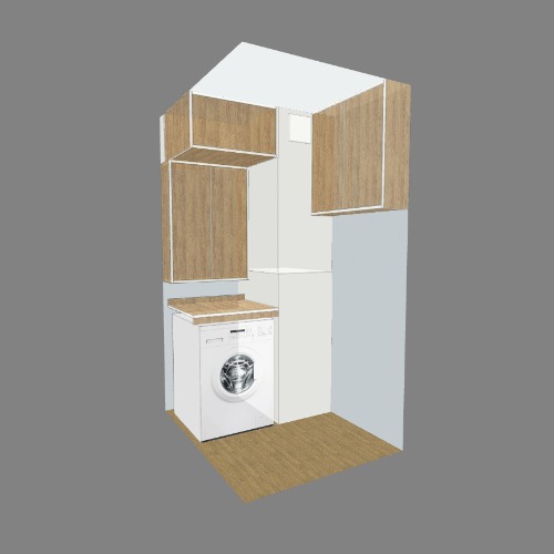 Mueble lavanderia con baul