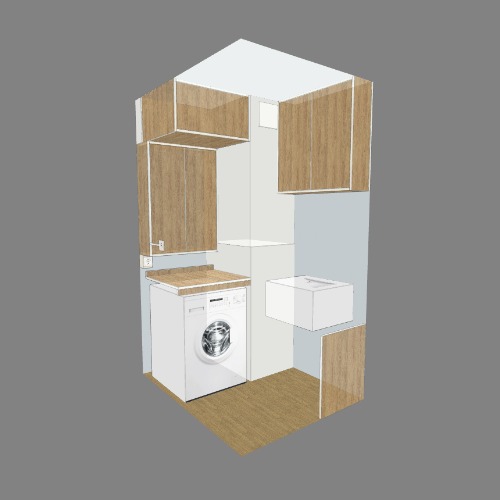 Mueble lavanderia con baul