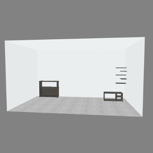 mueble, repisas, mesa