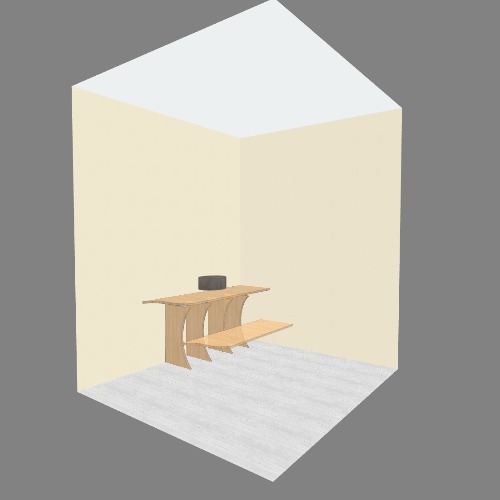 Прикроватная тумба с 2 открытыми полками