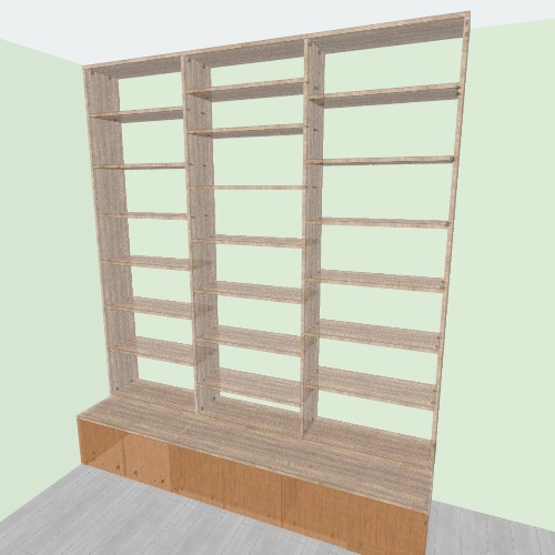 书架（2300x2700）（立柱贯穿）（上下两组）
