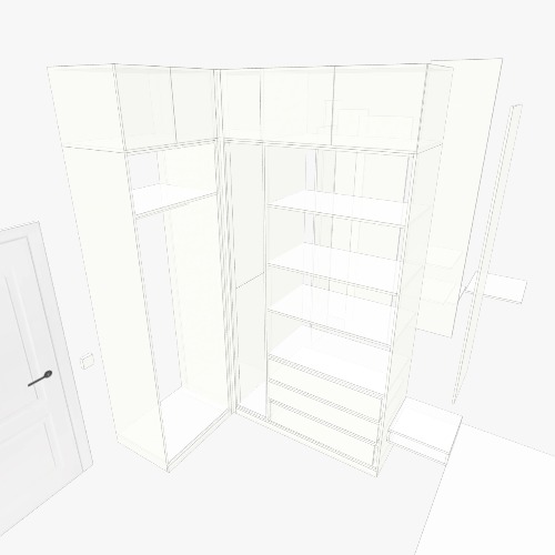 Шкаф Спальня вер 2 Proyek dan denah furnitur 3D gratis dari Komunitas Flatma
