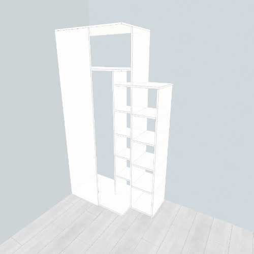 Шкаф угловой со стеллажом