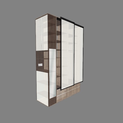 Шкаф-гардероб с открытой нишей под выключатель света