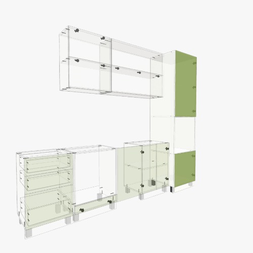 Шкафы на кухню углом + 3 пенала