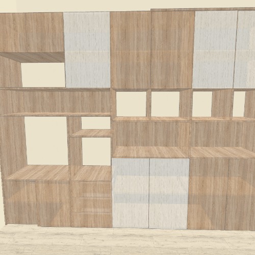 Стенка в кабинет с нишей для принтера и чайника ширина 2,8м высота 2,2 м глубина 0,5м