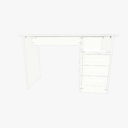 Стол с 3 полками с двух сторон Proyek dan denah furnitur 3D gratis dari Komunitas Flatma