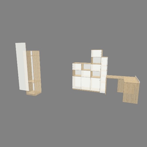 Стол со стеллажом и шкафом