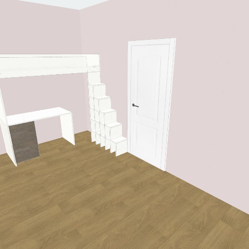 Угловая Кровать-чердак со столом (схематично)